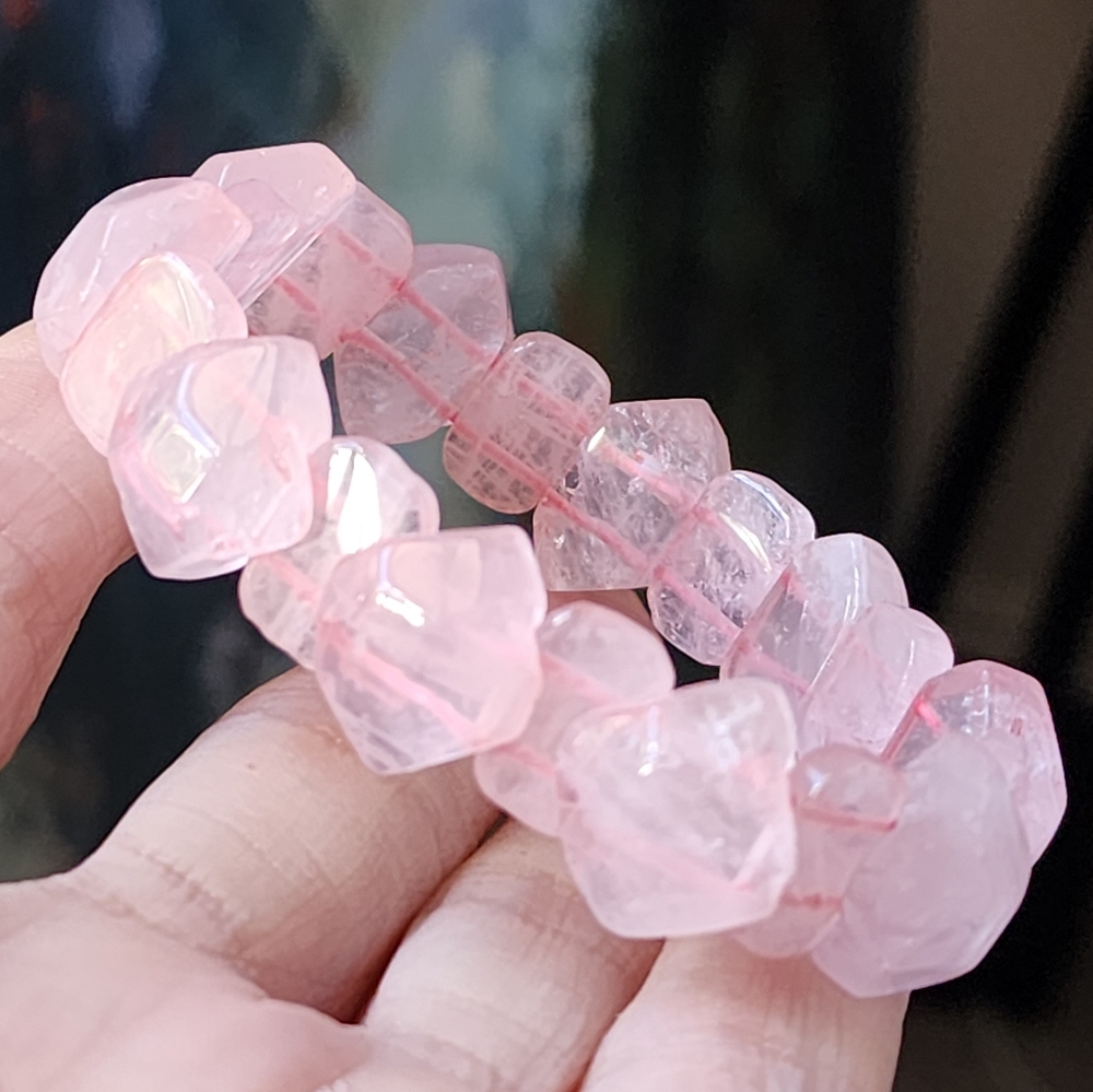 Natural Rose Quartz Stone Crystals Beaded Natural stones Unique Bracelet